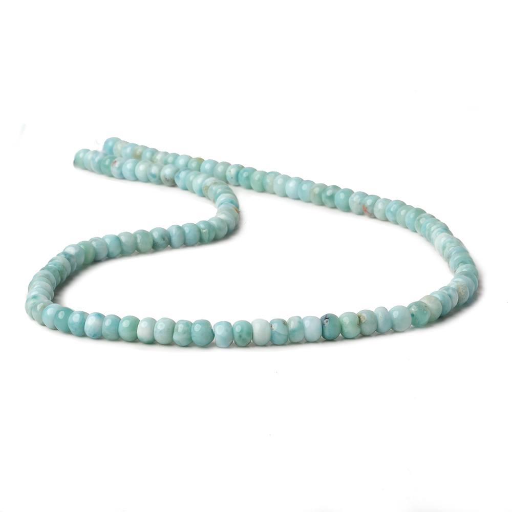 4-4.5mm Larimar plain rondelles 14 inch 115 beads A - Beadsofcambay.com