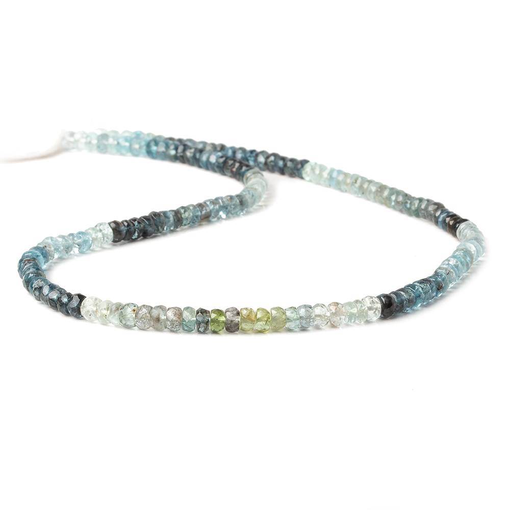 4-4.5mm Multi Moss Aquamarine faceted rondelle beads 14 inch 127 pieces - Beadsofcambay.com