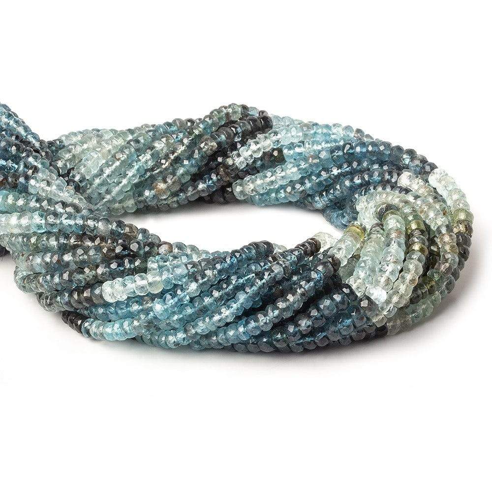 4-4.5mm Multi Moss Aquamarine faceted rondelle beads 14 inch 127 pieces - Beadsofcambay.com