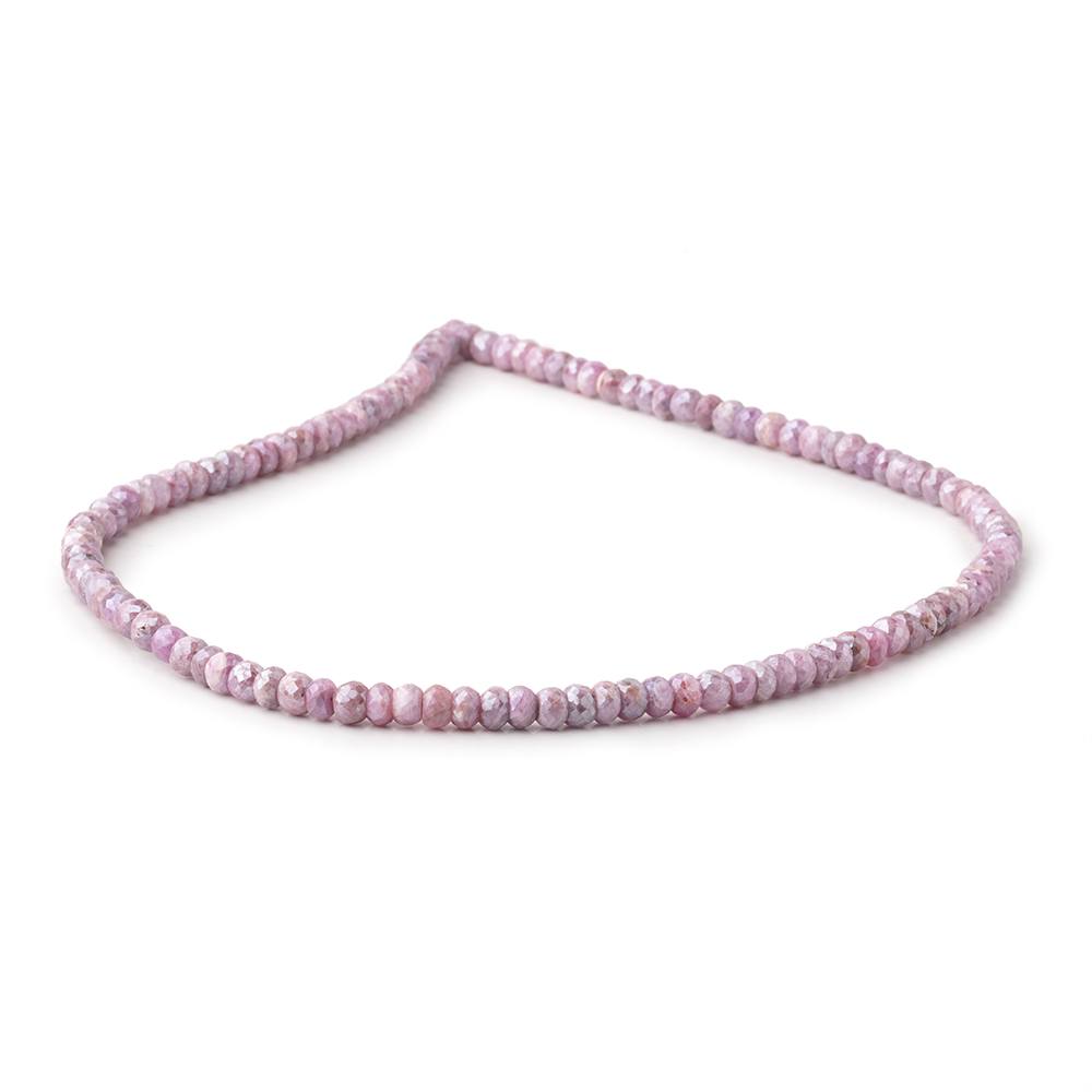 4-4.5mm Mystic Pink Sapphire Faceted Rondelle Beads 14 inch 100 pieces - Beadsofcambay.com