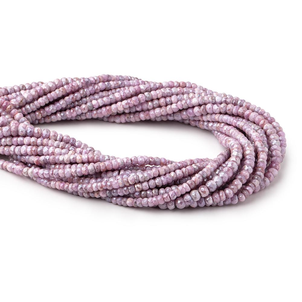 4-4.5mm Mystic Pink Sapphire Faceted Rondelle Beads 14 inch 100 pieces - Beadsofcambay.com