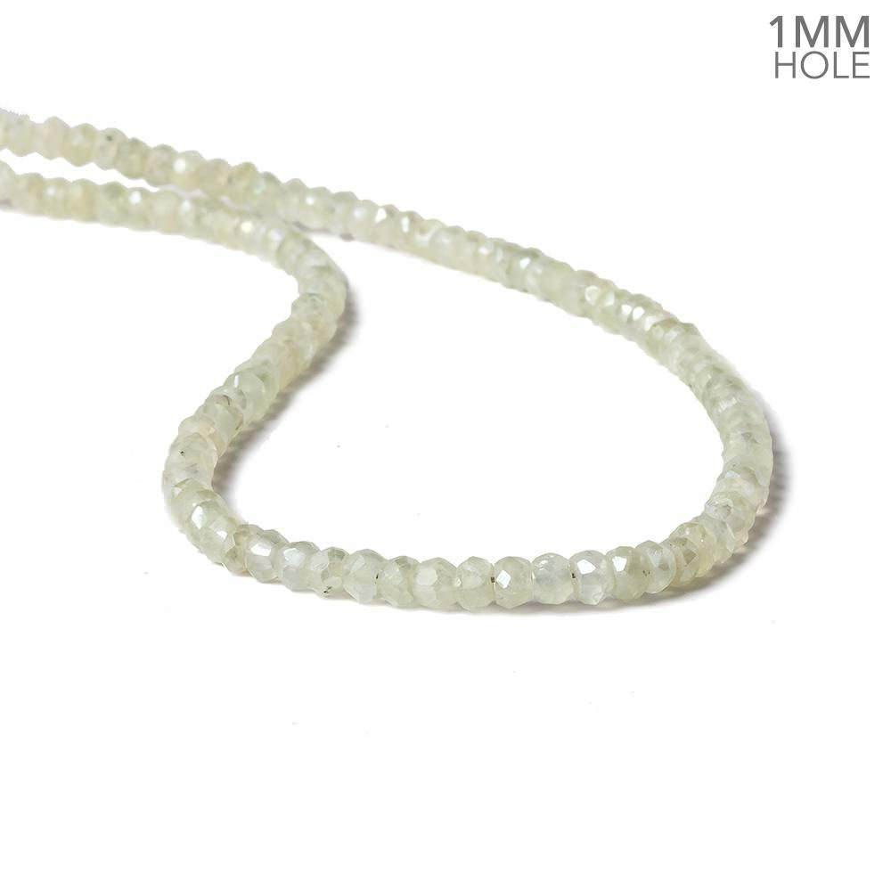 4-4.5mm Mystic Prehnite faceted rondelle beads 1mm hole 12 inch 112 pieces - Beadsofcambay.com