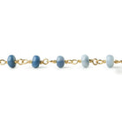 4-4.5mm Owyhee Blue Opal plain rondelle Vermeil Chain by the foot - Beadsofcambay.com