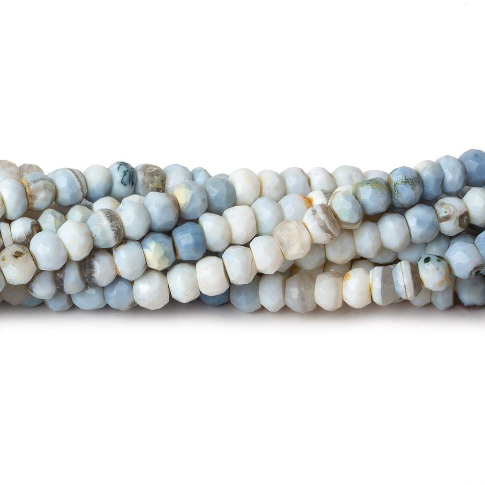 4-4.5mm Owyhee Natural Denim Blue Opal faceted rondelles 13 inch 97 beads - Beadsofcambay.com