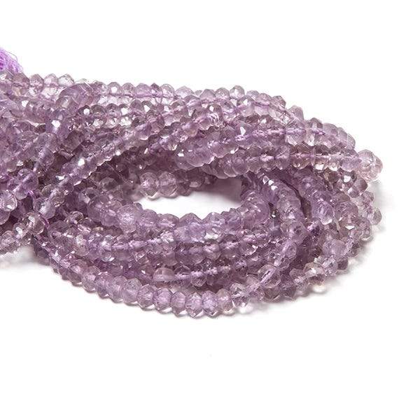 4-4.5mm Pink Amethyst faceted rondelle Beads 14 inch 122 pieces - Beadsofcambay.com