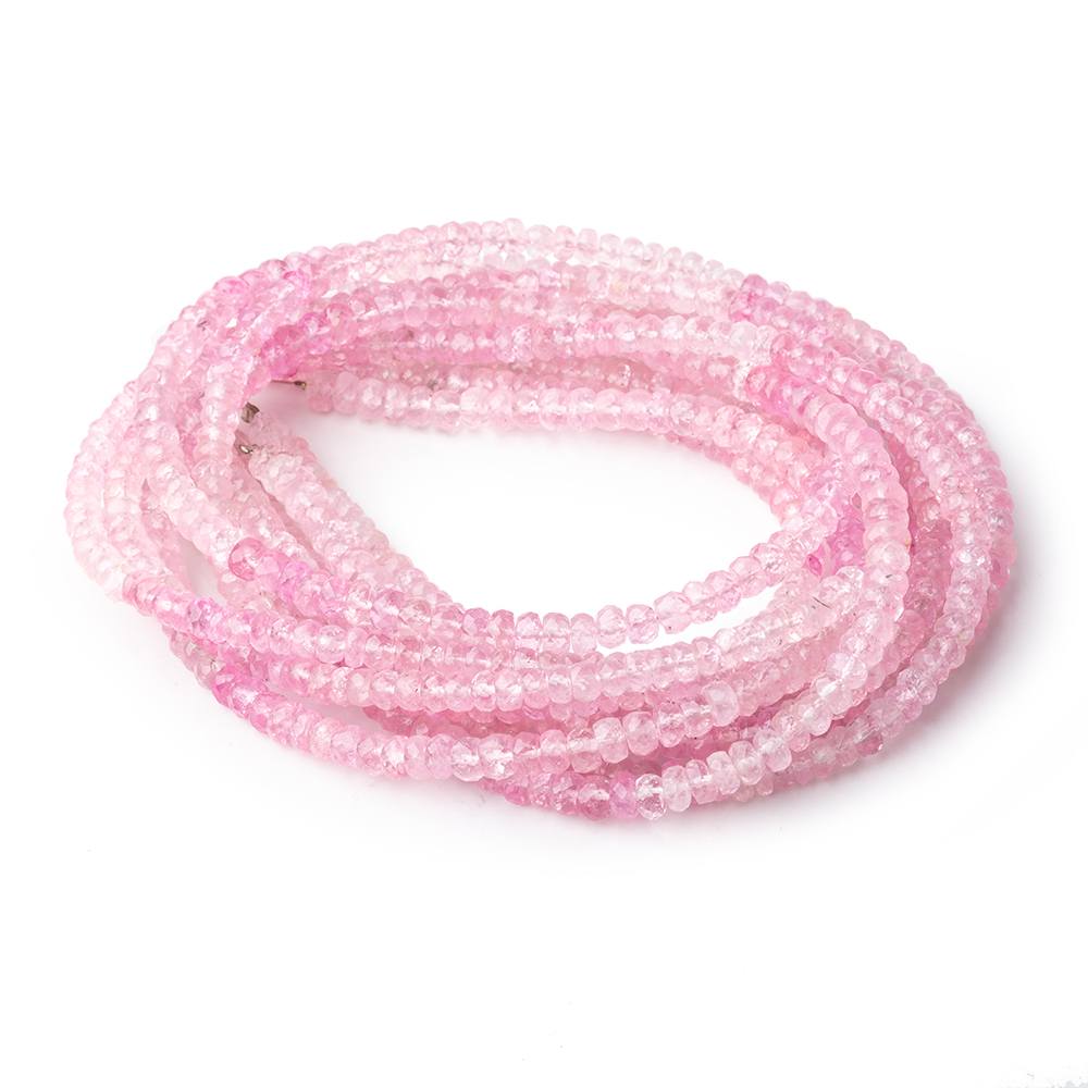 4-4.5mm Pink Burmese Tourmaline Faceted Rondelle Beads 16 inch 142 pieces AAA - Beadsofcambay.com