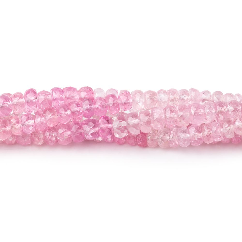 4-4.5mm Pink Burmese Tourmaline Faceted Rondelle Beads 16 inch 142 pieces AAA - Beadsofcambay.com