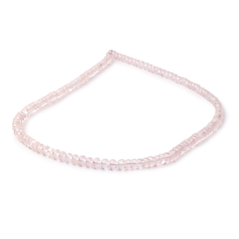 4-4.5mm Rose Quartz Plain Rondelle Beads 16 inch 133 pieces - Beadsofcambay.com