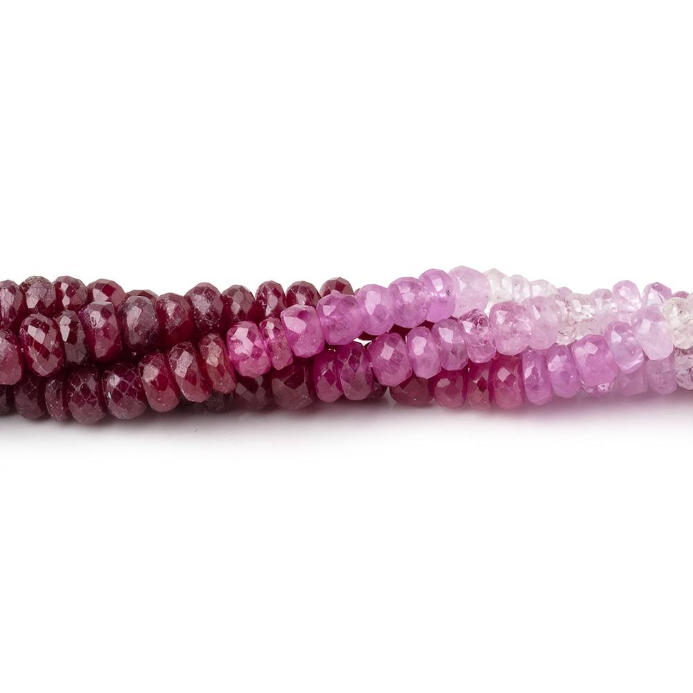 4-4.5mm Shaded Ruby and Sapphire Faceted Rondelles 15.75 inch 180 Beads AA - Beadsofcambay.com