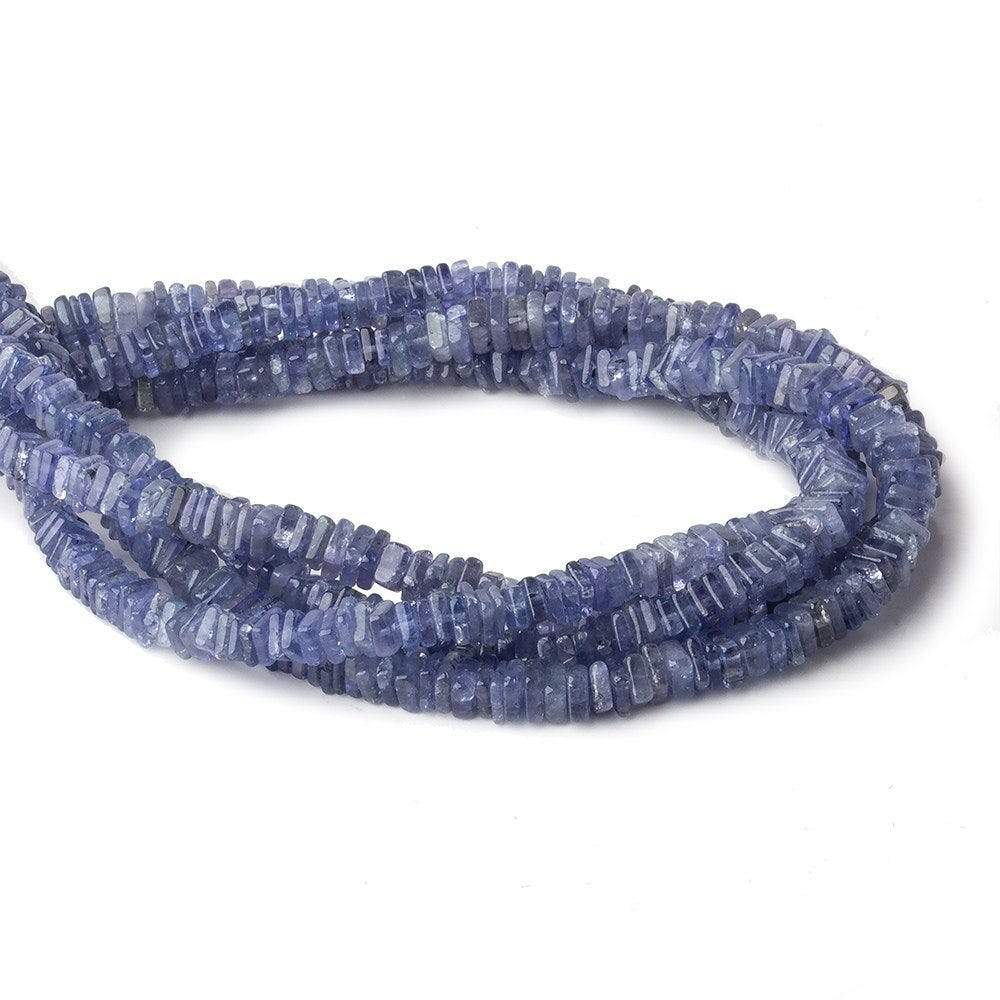 4-4.5mm Tanzanite plain square heshi beads 14 inch 215 pieces A - Beadsofcambay.com