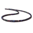 4-5.5mm Ethiopian Wollo Black Opal faceted rondelles 145 beads 16 inch AA - Beadsofcambay.com