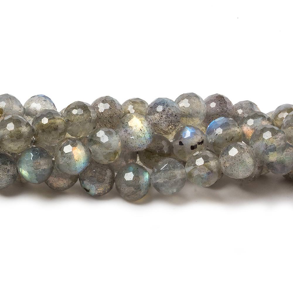 4-5.5mm Labradorite faceted round beads 15 inches 85 pieces AA - Beadsofcambay.com