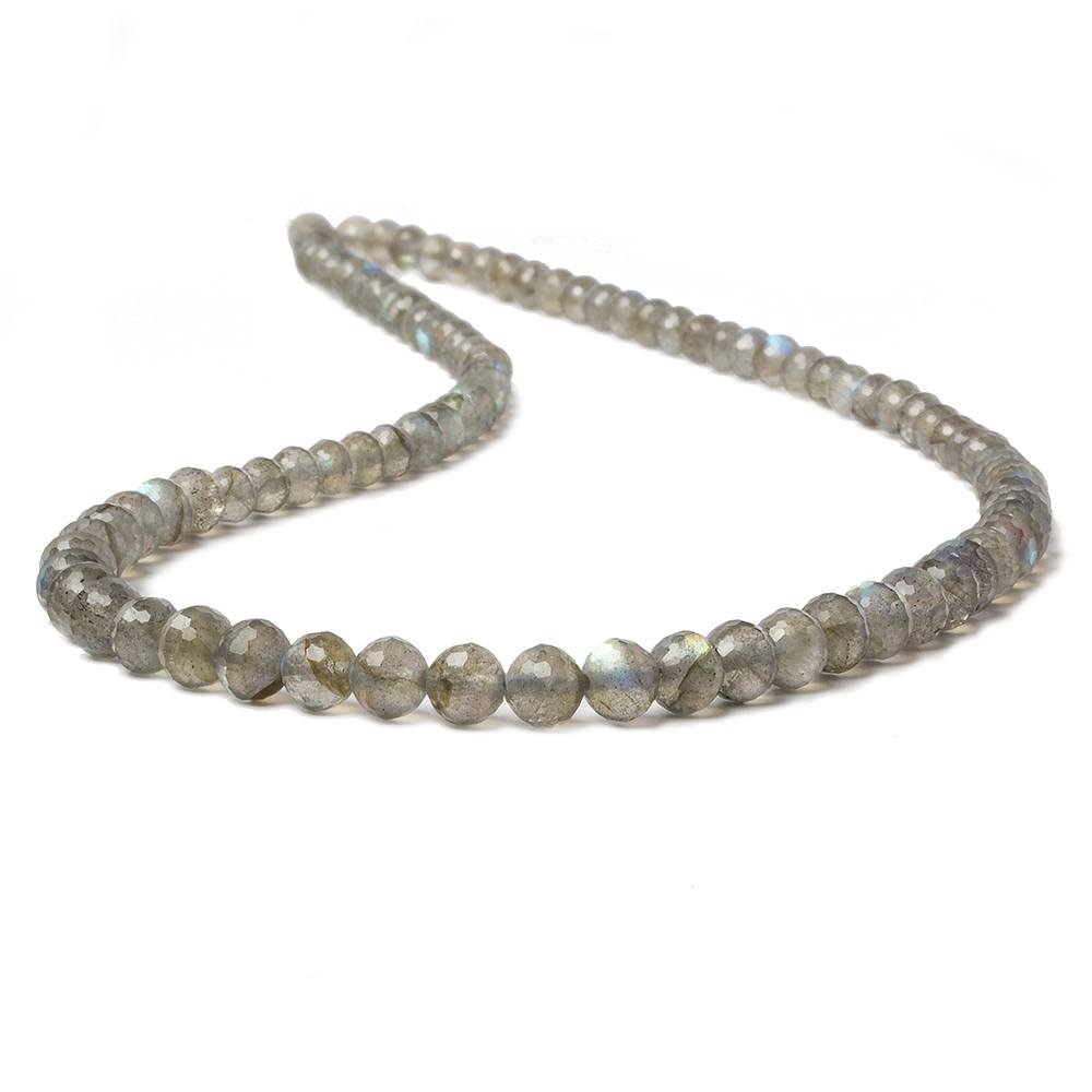 4-5.5mm Labradorite faceted round beads 15 inches 85 pieces AA - Beadsofcambay.com