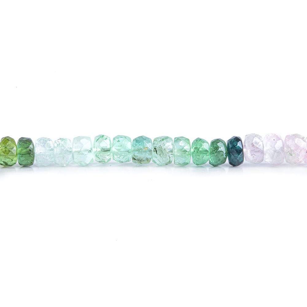 4-5.5mm Multi-Color Tourmaline Faceted Rondelle, A Grade - Beadsofcambay.com