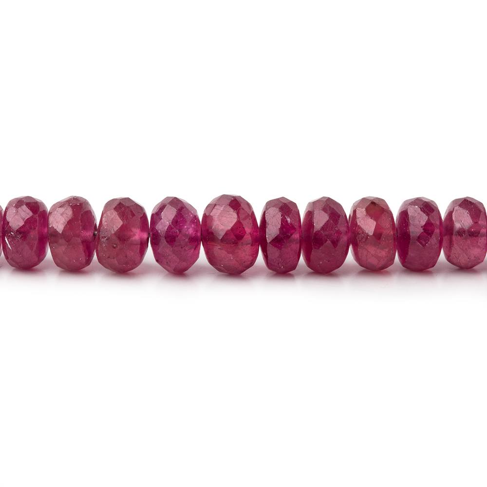 4-5.5mm Ruby Faceted Rondelle Beads 18 inch 150 pieces - Beadsofcambay.com