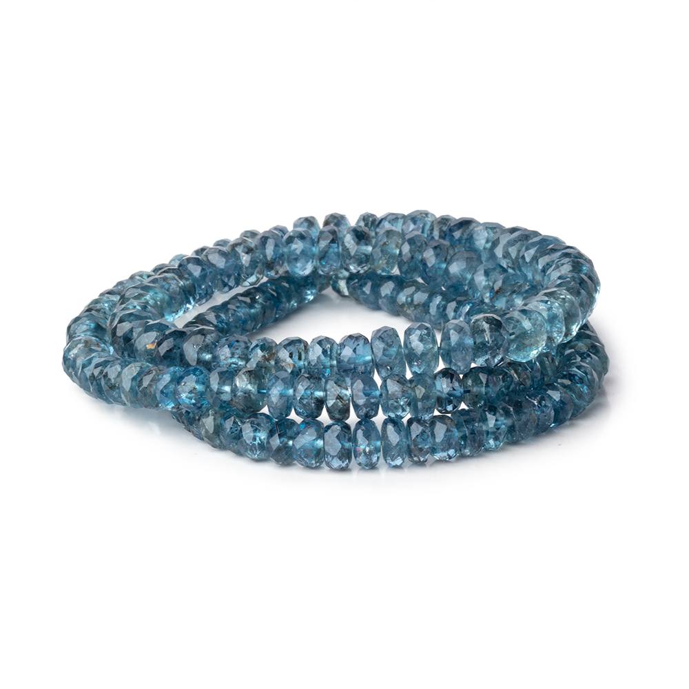 4-5.5mm Santa Maria Aquamarine Faceted Rondelles 16 inch 148 Beads AA - Beadsofcambay.com