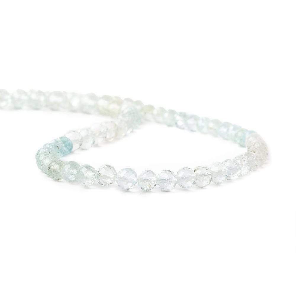 4-5mm Aquamarine Beads Faceted Round 14 inch 73 pieces - Beadsofcambay.com