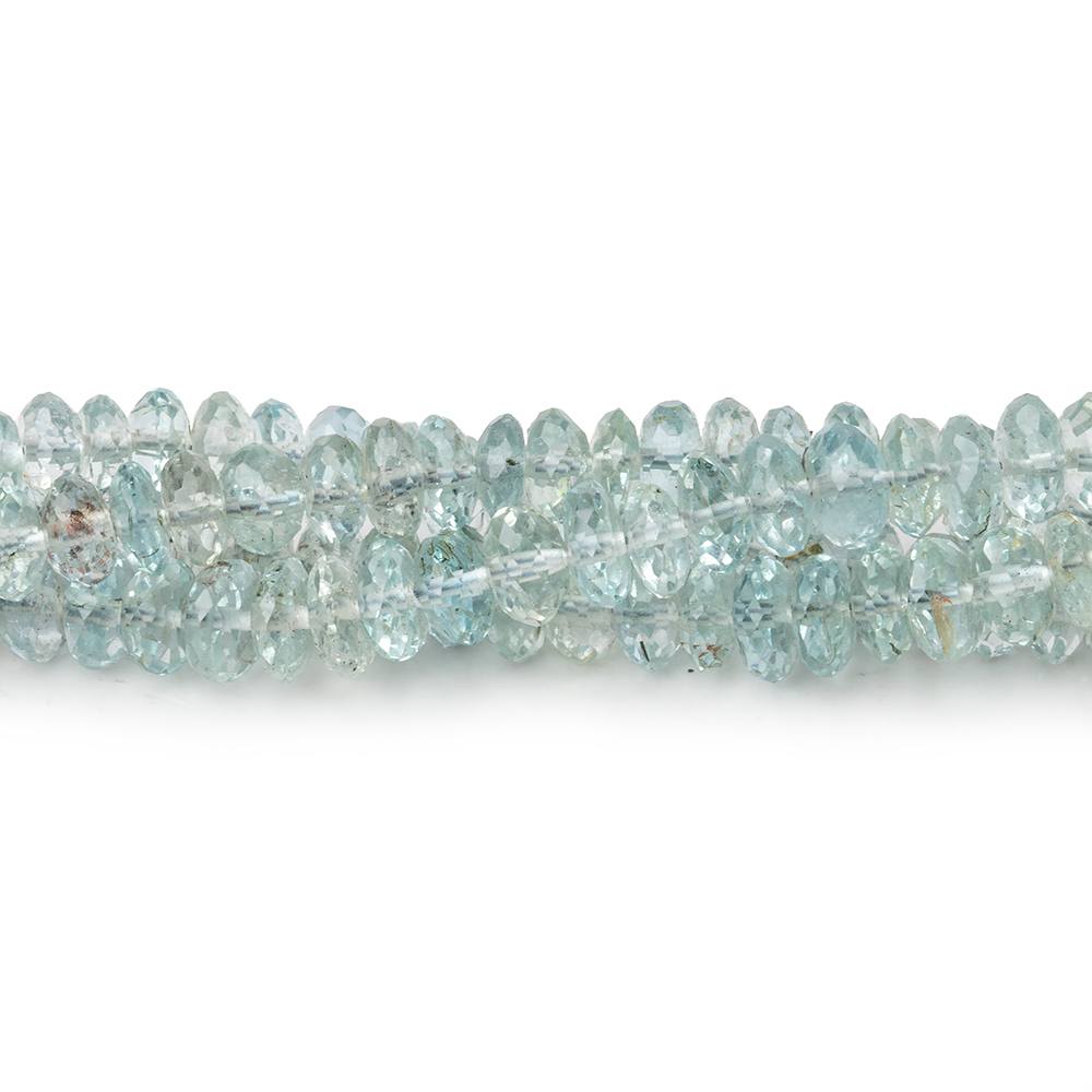 4-5mm Aquamarine Faceted Rondelle Beads 9 inch 93 pieces AA - Beadsofcambay.com