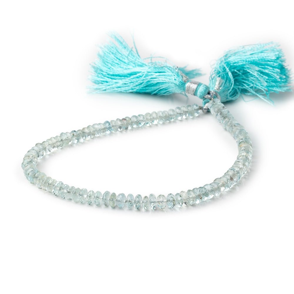 4-5mm Aquamarine Faceted Rondelle Beads 9 inch 93 pieces AA - Beadsofcambay.com