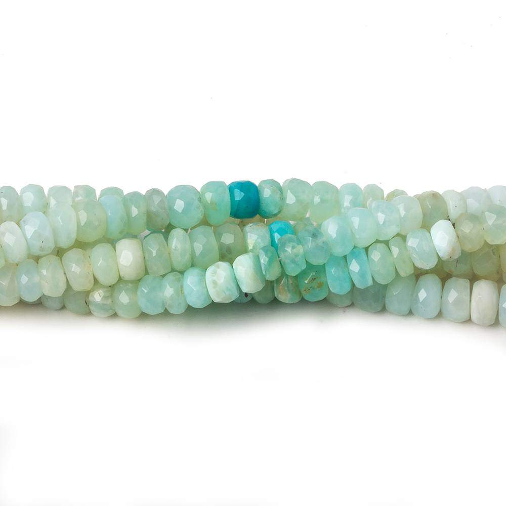 4-5mm Blue Peruvian Opal Faceted Rondelle Beads 14 inch 120 pieces - Beadsofcambay.com