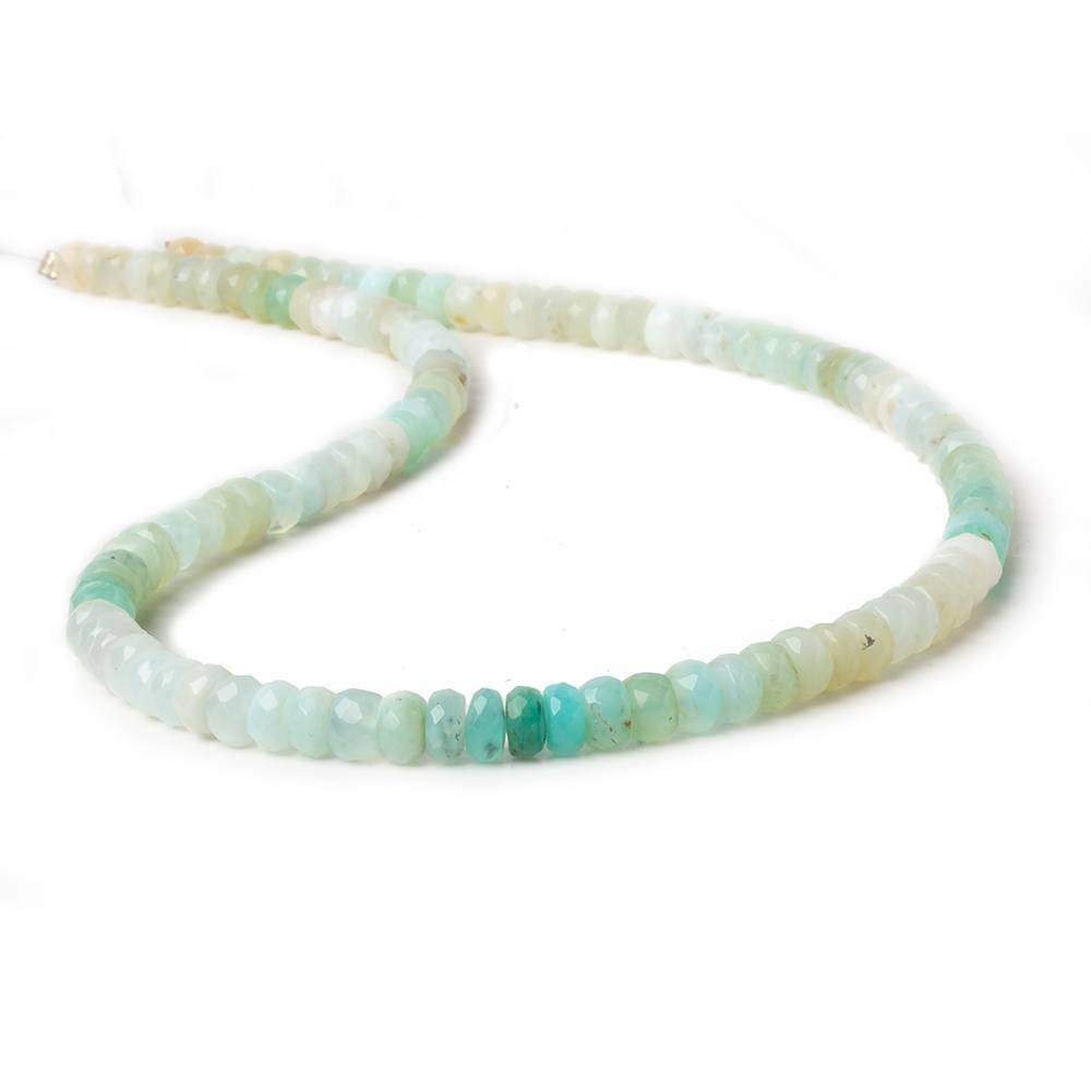 4-5mm Blue Peruvian Opal Faceted Rondelle Beads 14 inch 120 pieces - Beadsofcambay.com