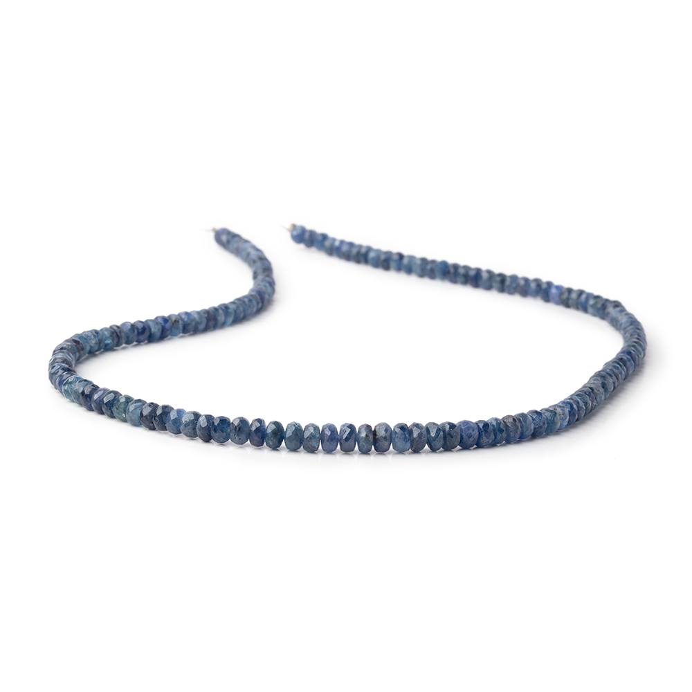 4-5mm Blue Sapphire Faceted Rondelle Beads 16 inch 142 pieces - Beadsofcambay.com