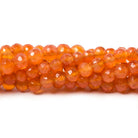 4-5mm Carnelian Beads Faceted Rounds 14 inch 74 pieces - Beadsofcambay.com