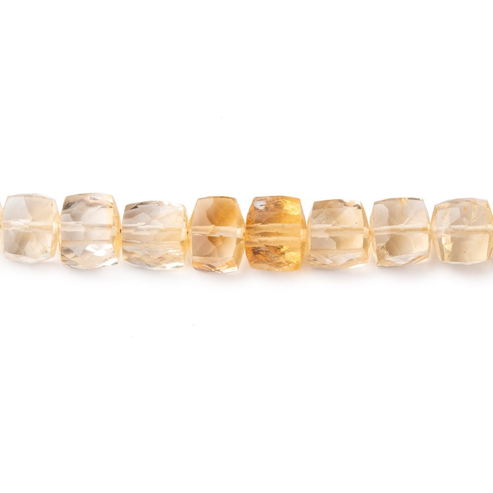 4-5mm Citrine Faceted Cube Beads 7.5 inch 38 pieces - Beadsofcambay.com