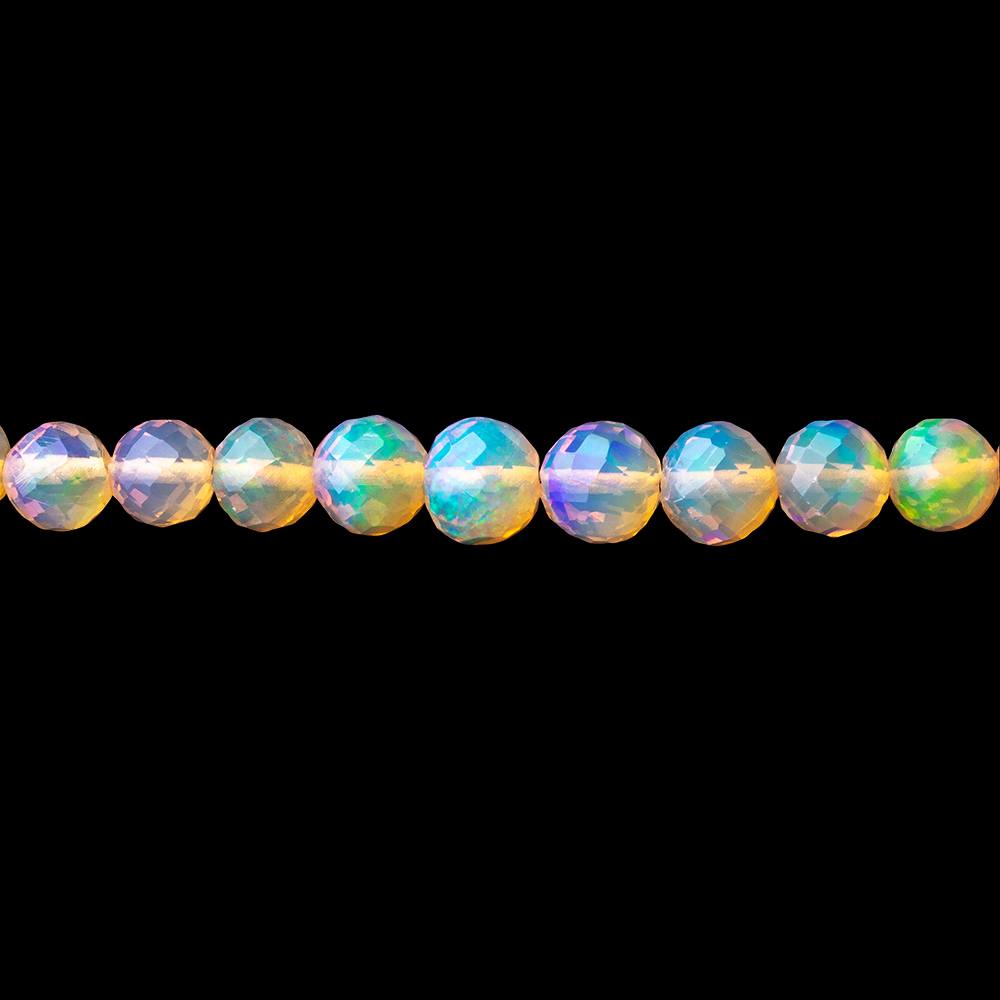 4-5mm Ethiopian Opal Faceted Round Beads 17 inch 117 pieces AAA - Beadsofcambay.com