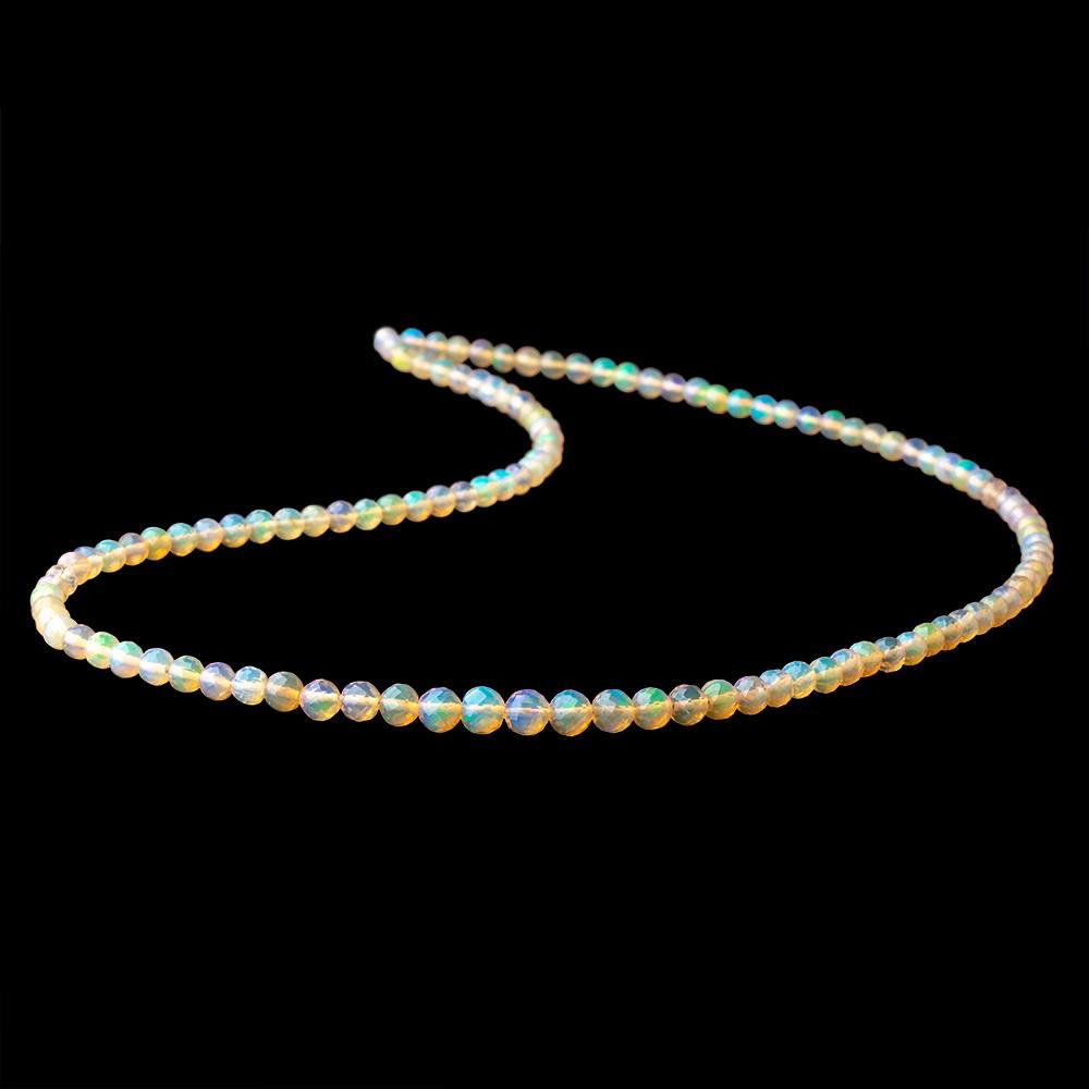 4-5mm Ethiopian Opal Faceted Round Beads 17 inch 117 pieces AAA - Beadsofcambay.com