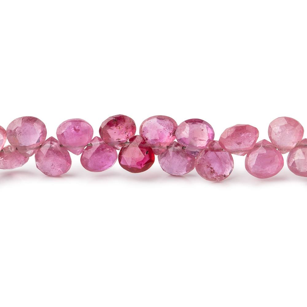 4-5mm Fancy Sapphire and Ruby Faceted Heart Beads 8 inch 74 pieces - Beadsofcambay.com