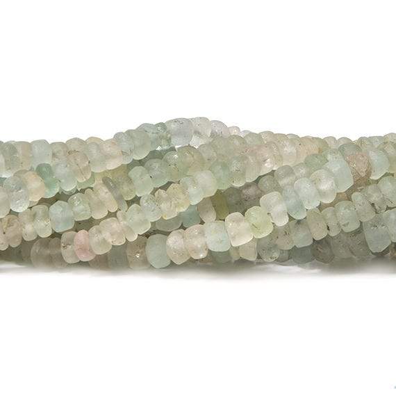 4-5mm Frosted Aquamarine & Yellow Beryl plain heshi 14 inch 110 pieces - Beadsofcambay.com