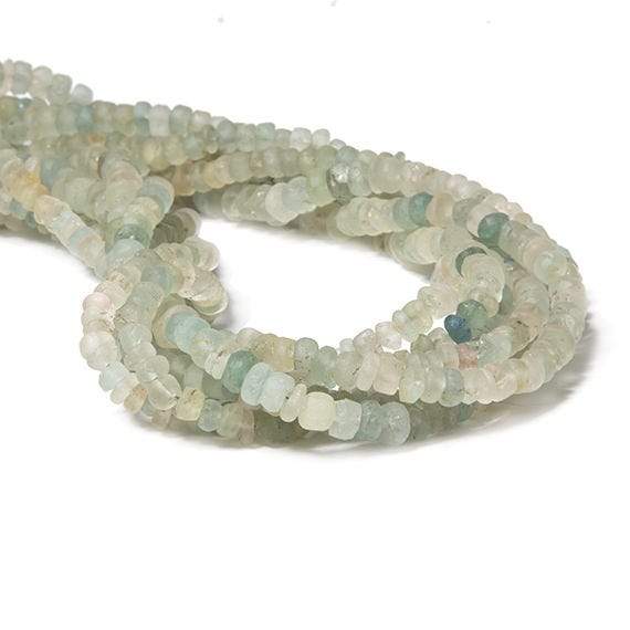 4-5mm Frosted Aquamarine & Yellow Beryl plain heshi 14 inch 110 pieces - Beadsofcambay.com