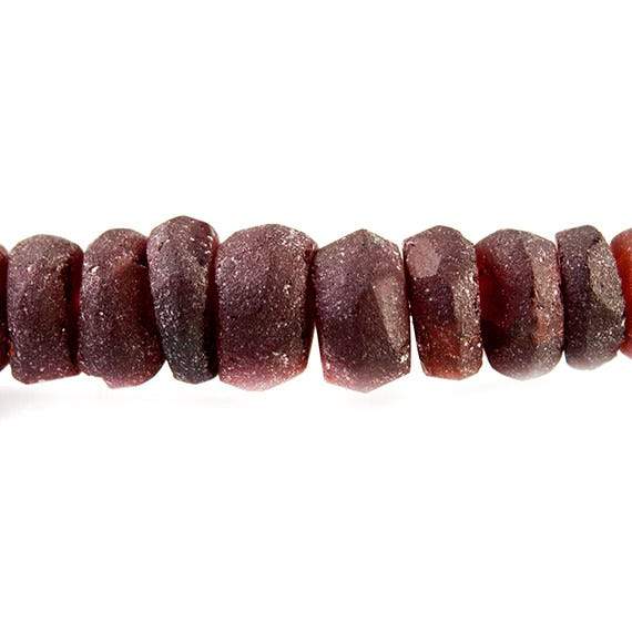 4-5mm Frosted Garnet Faceted Rondelle Beads 13 inch 115 beads - Beadsofcambay.com