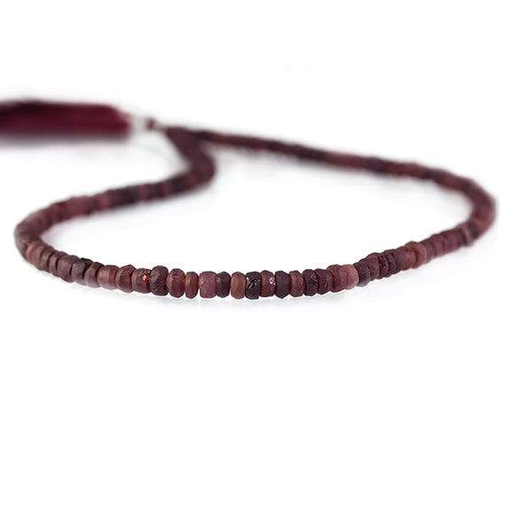 4-5mm Frosted Garnet Faceted Rondelle Beads 13 inch 115 beads - Beadsofcambay.com