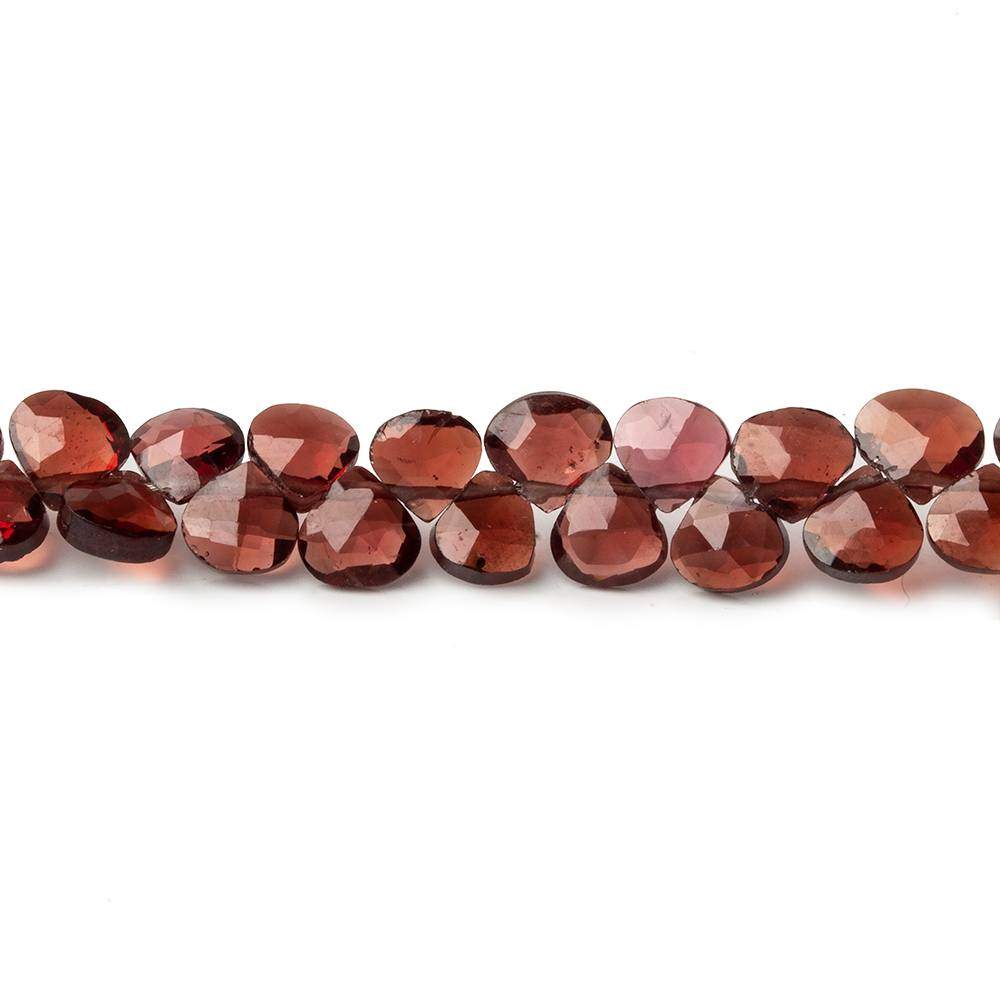 4-5mm Garnet Faceted Heart Beads 8.5 inch 74 pieces - Beadsofcambay.com
