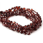 4-5mm Garnet Faceted Heart Beads 8.5 inch 74 pieces - Beadsofcambay.com