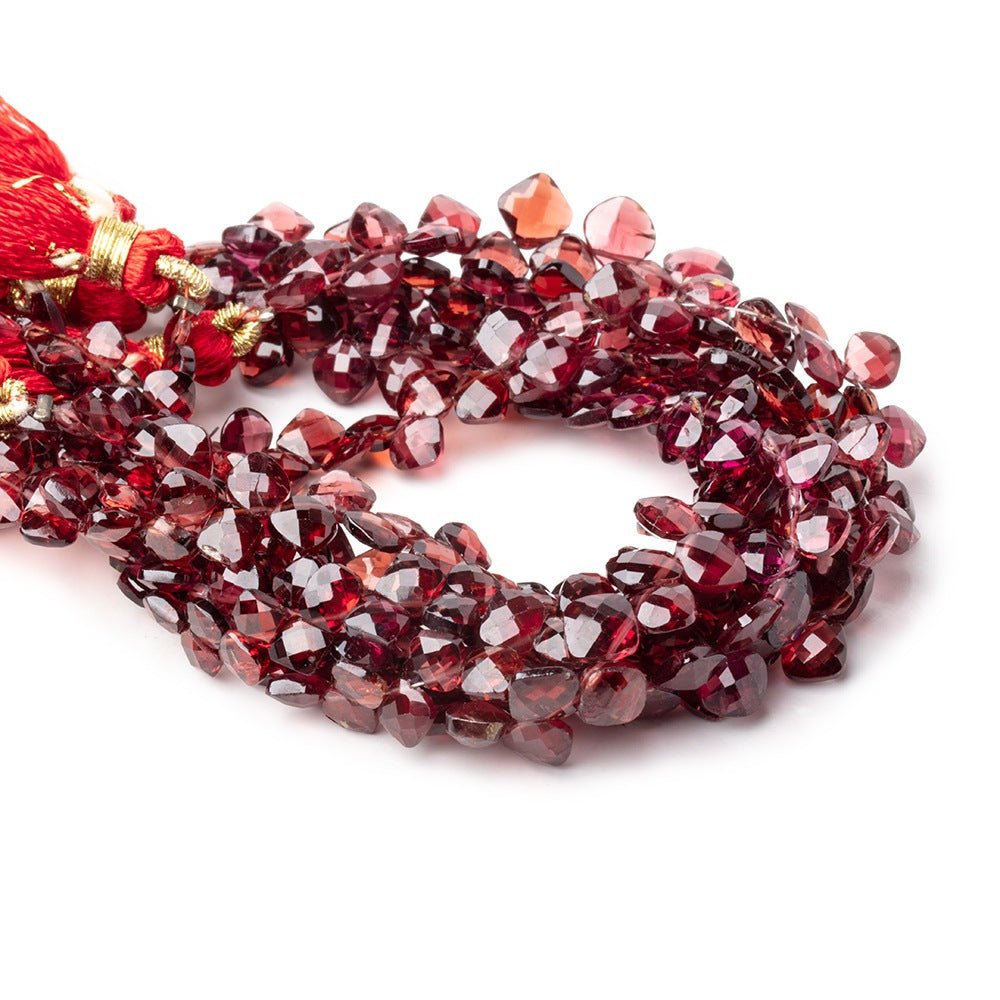 4-5mm Garnet Faceted Pillow Beads 6.5 inch 46 pieces - Beadsofcambay.com