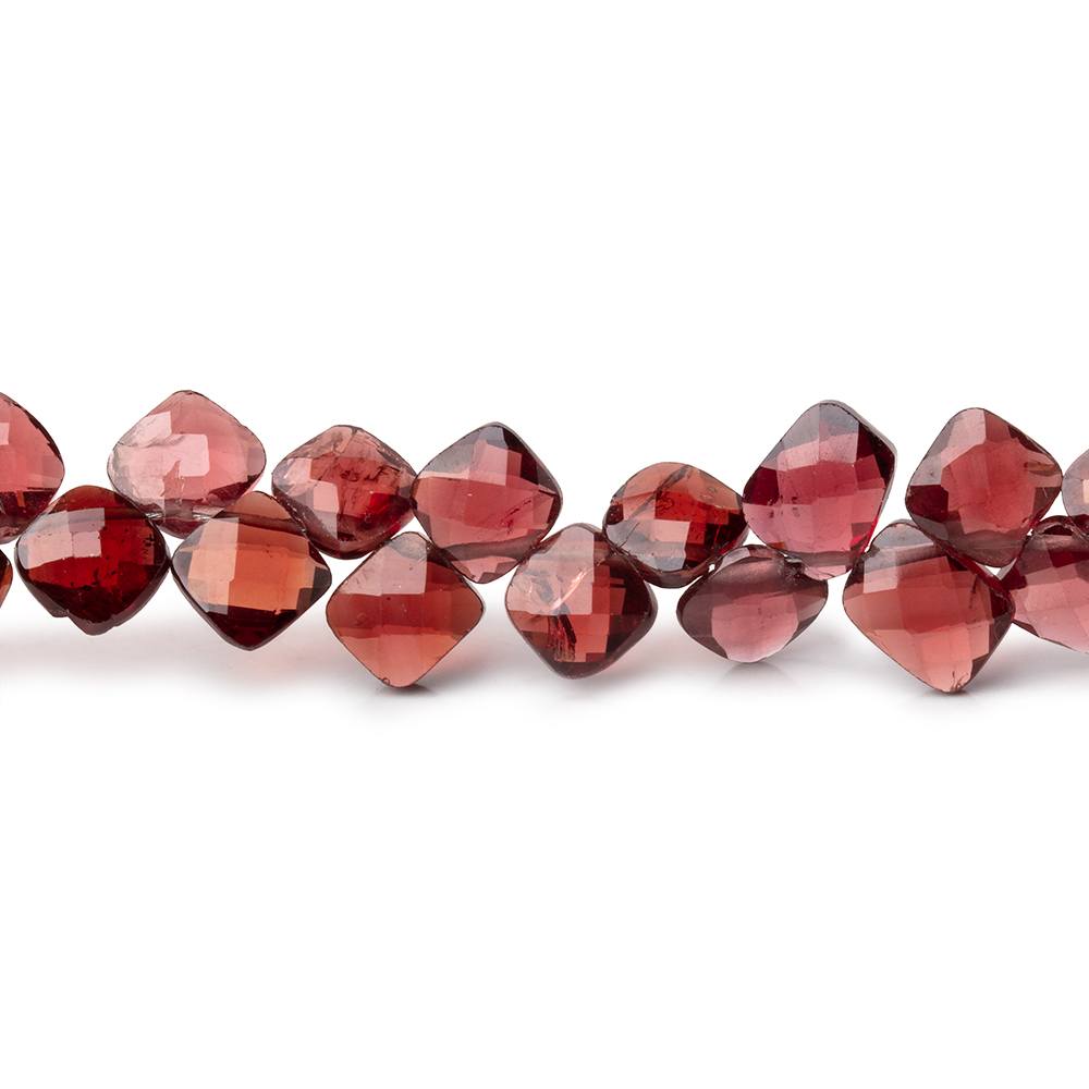 4-5mm Garnet Faceted Pillow Beads 6.5 inch 46 pieces - Beadsofcambay.com