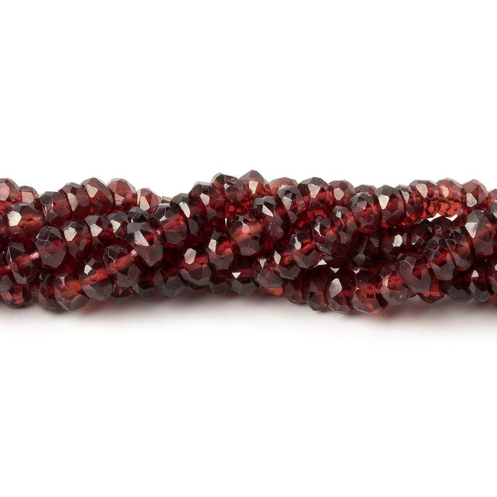 4-5mm Garnet faceted rondelle beads 13 inches 100 pieces - Beadsofcambay.com