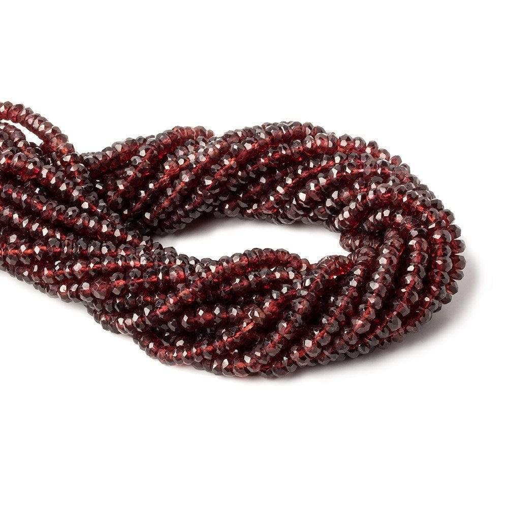 4-5mm Garnet faceted rondelle beads 13 inches 100 pieces - Beadsofcambay.com