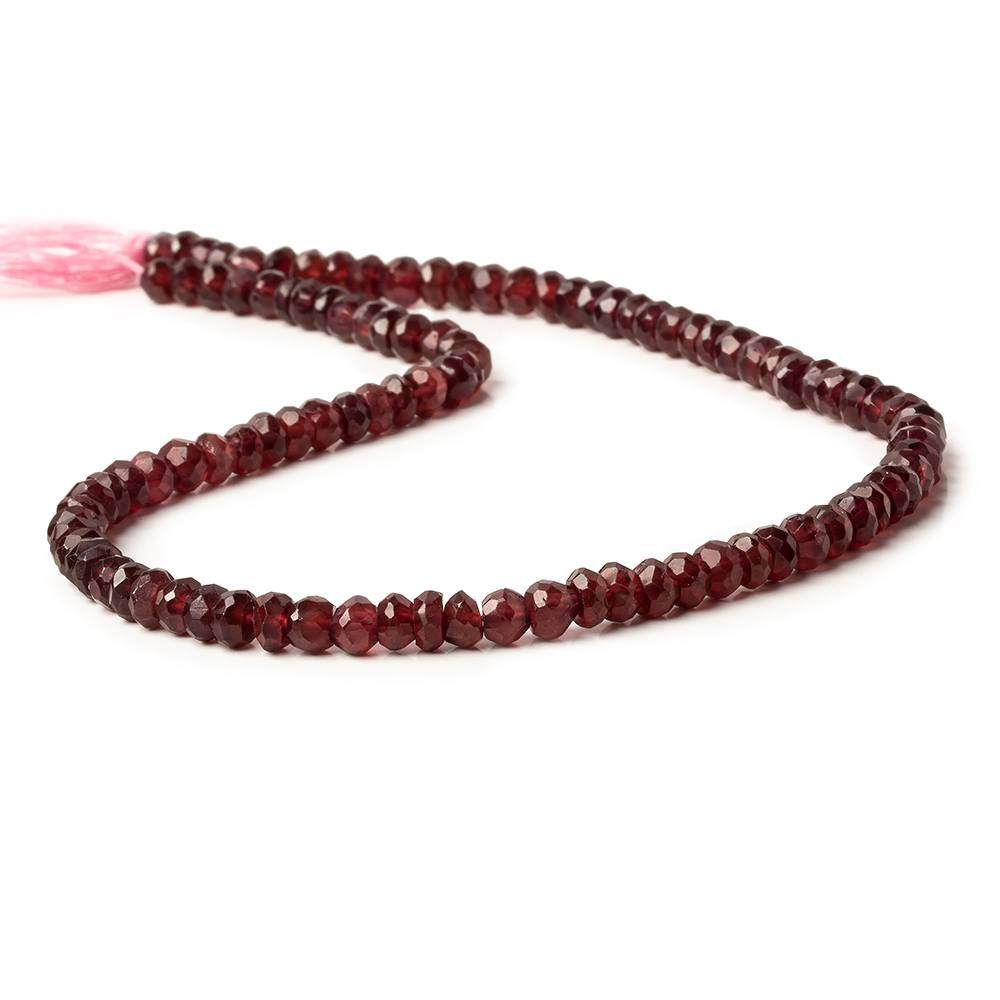 4-5mm Garnet faceted rondelle beads 13 inches 100 pieces - Beadsofcambay.com