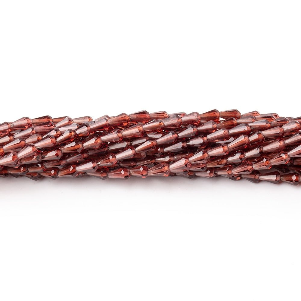 4-5mm Garnet Straight Drill Tear Drop Beads 18 inch 110 pieces - Beadsofcambay.com