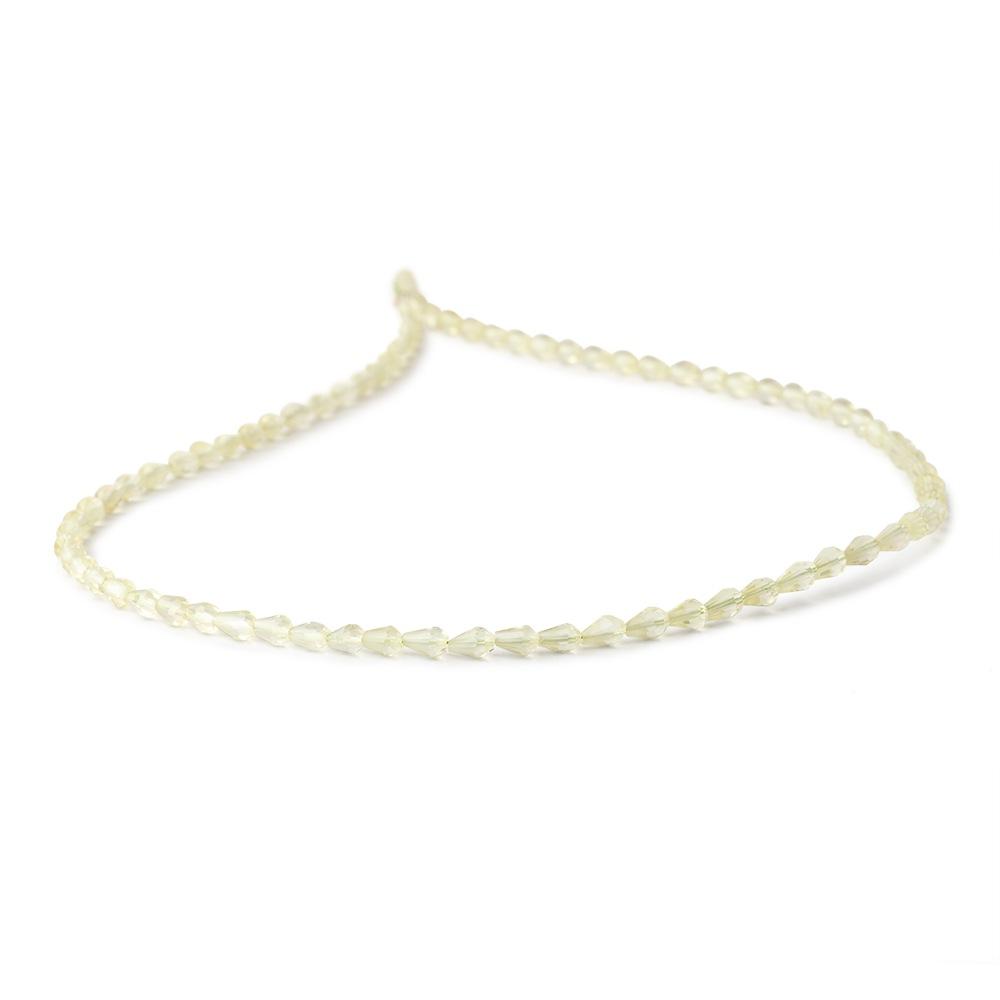 4-5mm Lemon Quartz Straight Drilled Faceted Tear Drop Beads 14.5 inch 80 pieces - Beadsofcambay.com