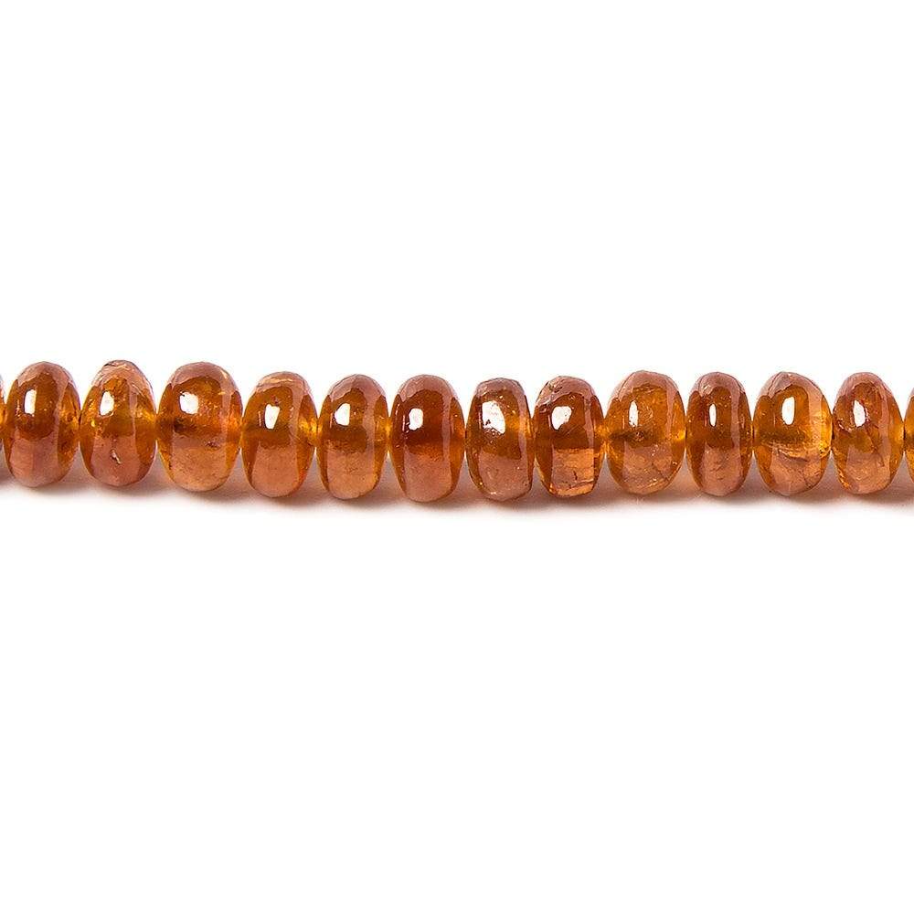 4-5mm Mandarin Garnet Plain Rondelle Beads 16 inch 150 pieces - Beadsofcambay.com