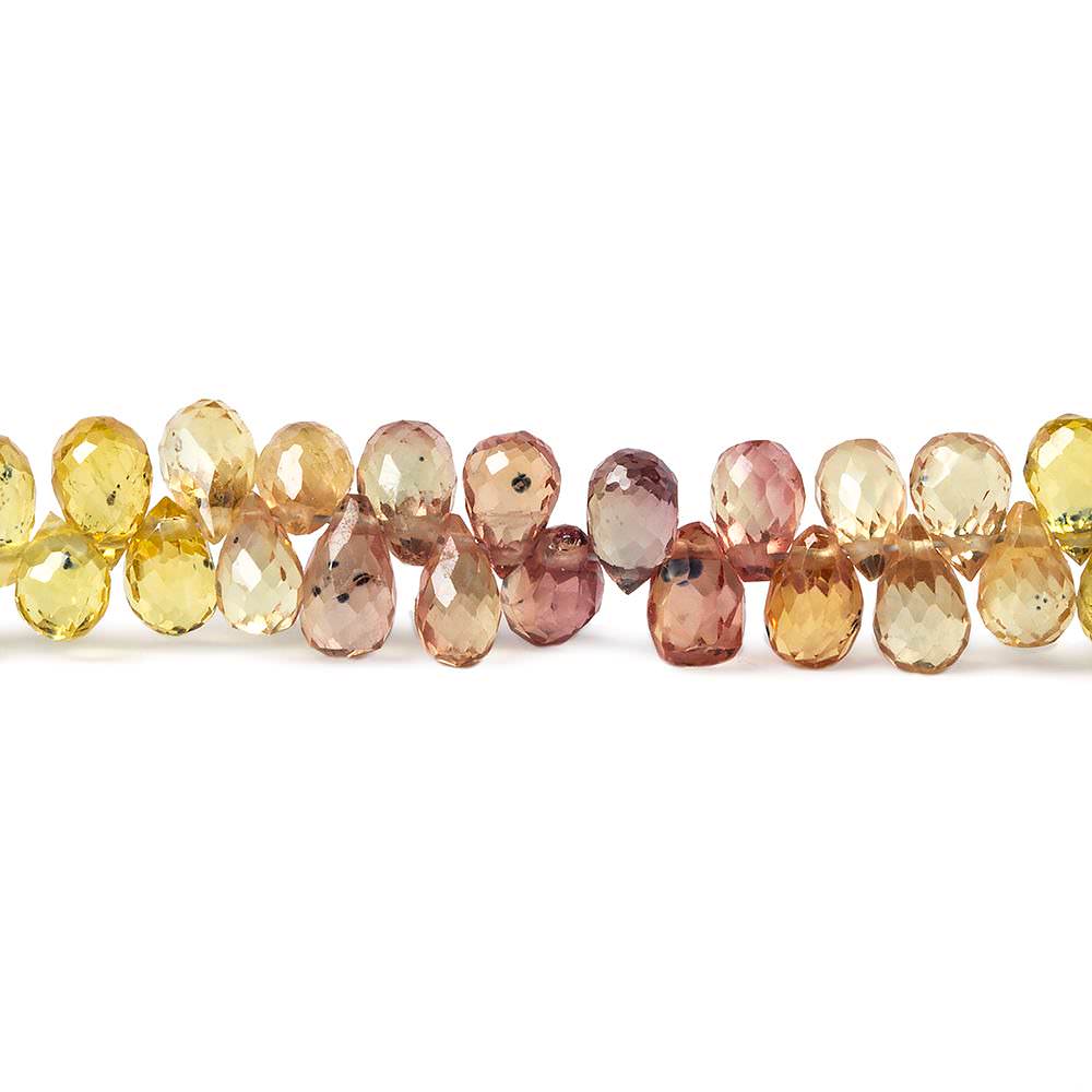 4-5mm Multi Color Songea Sapphire Faceted Tear Drop 7.25 inch 108 Beads - Beadsofcambay.com