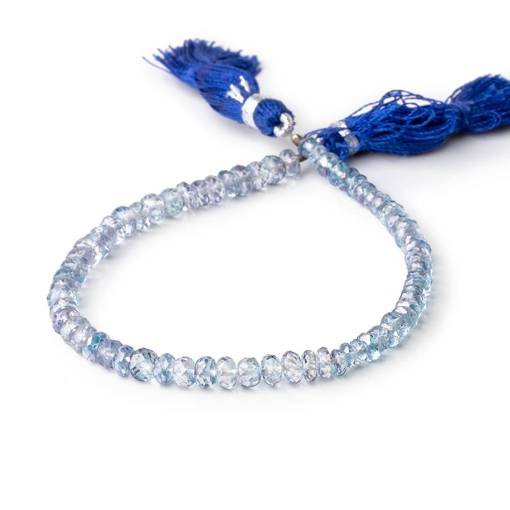 4-5mm Mystic Blue Topaz Faceted Rondelle Beads 8 inch 70 beads - Beadsofcambay.com