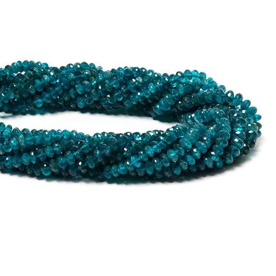 4-5mm Neon Apatite faceted rondelle Beads 14 inch 111 pieces - Beadsofcambay.com