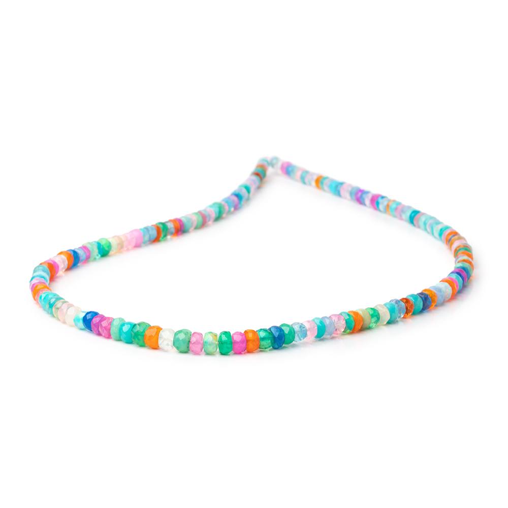 4-5mm Neon Multi Color Ethiopian Opal Faceted Rondelles 16 inch 163 Beads AA - Beadsofcambay.com