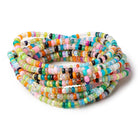 4-5mm Neon Multi Color Ethiopian Opal Plain Rondelle Beads 16 inch 184 pieces - Beadsofcambay.com